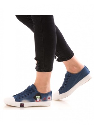 CH2618-444 Tenesi din denim cu imprimeu colorat foto