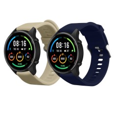 Set 2 Curele Kwmobile pentru Xiaomi Mi Watch/Mi Watch Color Sport, Gri/Albastru, Silicon, 58466.06