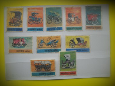 HOPCT LOT NR 29 CALESTI SI CARUTE -10 ETICHETE VECHI CHIBRITURI-FILUMENIE-OLANDA foto