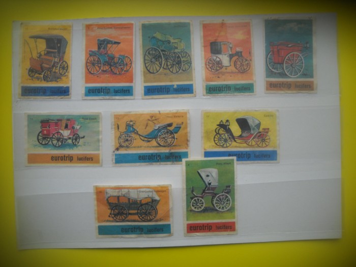 HOPCT LOT NR 29 CALESTI SI CARUTE -10 ETICHETE VECHI CHIBRITURI-FILUMENIE-OLANDA