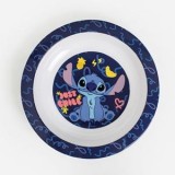 Farfurie ad&acirc;ncă din plastic cu model Stitch, &Oslash;20,5 cm, albastră, CMCLASS