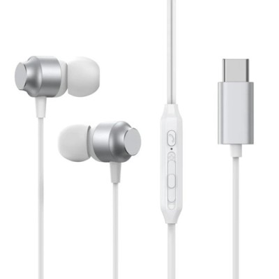 Casti cu Fir Type-C, In-Ear, 1.2m - JoyRoom (JR-EC06) - Silver foto