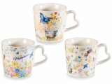Cumpara ieftin Set 6 cani portelan Flori de Camp 9.5x9 cm, 350 ml