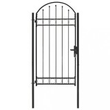 Poarta Gradina cu Arcada vidaXL, Otel Negru, 100 x 250 cm, Incuietoare si Maner, Protectie Rugină