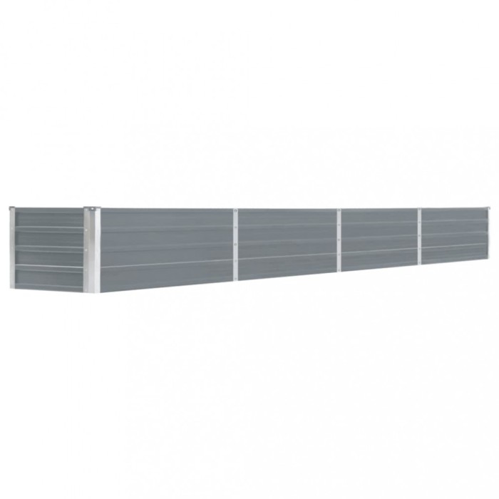 vidaXL Strat &icirc;nălțat de grădină, gri, 320x40x45 cm, oțel galvanizat 47052