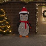 vidaXL Figurină pinguin decorativă Crăciun, LED, 180 cm, țesătură lux 329764