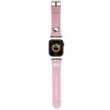 Curea pentru Apple Watch 1/2/3/4/5/6/7/8/9/10/SE/SE 2 (38/40/41/42mm) - Hello Kitty Strap Leather Kitty Head (HKAWMPGKHP) - Pink