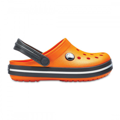 Saboti Crocs Crocband Kids Portocaliu - Blazing Orange/Slate Grey foto