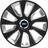 Set 4 Capace Roti 16 inchi (R16) Stratos Gri-Negru, Compatibile Cu Ford