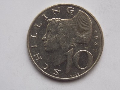 10 SCHILLING 1987 AUSTRIA foto