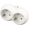 Adaptor priză rotund, 2 prize, contact de protecție
