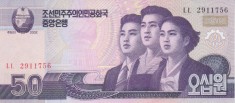 Bancnota Coreea de Nord 50 Won 2002 - P60 UNC ( vezi descriere )