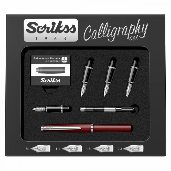 Set Caligrafie Scrikss Classic Burgundy CT