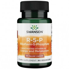 R-5-P Riboflavin 5-Phosphate 50 miligrame Vitamina B2 Coenzimata 60 capsule Swanson