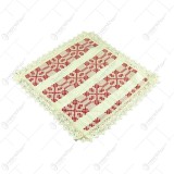 Fata de masa artizanat din bumbac 30&times;30 CM Crem/Rosu