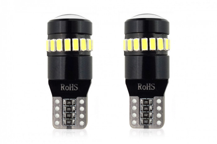 Set becuri auto cu LED CANBUS compatibil T10 W5W 19 SMD Alb 12V, destinat