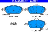 ATE 13.0460-2792.2 set placute frana,frana disc