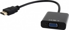 CABLU video GEMBIRD, splitter HDMI(T) la VGA(M)+Jack 3.5mm(T), 15cm, rez max Full HD la 60Hz, converteste semnal digital HDMI in analog VGA+3.5 mm jac foto