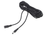 Cablu 2x0,5mm2 DC 5,5/2,1 cu mufă și soclu drept negru