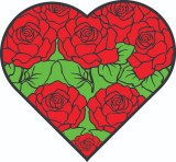 Sticker decorativ, Inima, Rosu, 64 cm, 7199ST-1, Oem