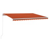 Copertina retractabila manual, LED, portocaliu/maro, 400x300 cm