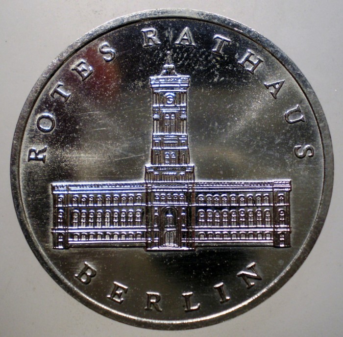 2.039 GERMANIA RDG DDR ROTES RATHAUS BERLIN 5 MARK 1987 A XF/AUNC