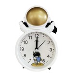 Cumpara ieftin Ceas de masa desteptator pentru copii Pufo Astronautul Fericit, 15 cm, auriu
