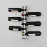 [en.casa] Raft suport pentru sticle cu vin Pfalz 6, 55 x 5 x 7 cm, otel inoxidabil, argintiu, pentru 6 sticle cu vin HausGarden Leisure, [en.casa]