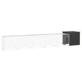 Coteț Păsări vidaXL Antracit 600x91x100cm Oțel Galvanizat - Cușcă Găini, Rațe, Animale Mici Siguranță, Ventilație, Ușă Blocabilă