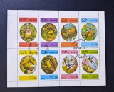 Dhofar (Oman - Regiune Ciumă/Insurgenta) 1973 Fauna Păsări Exotice Mini-Coală 8v Ștampilat Dhufar - A90