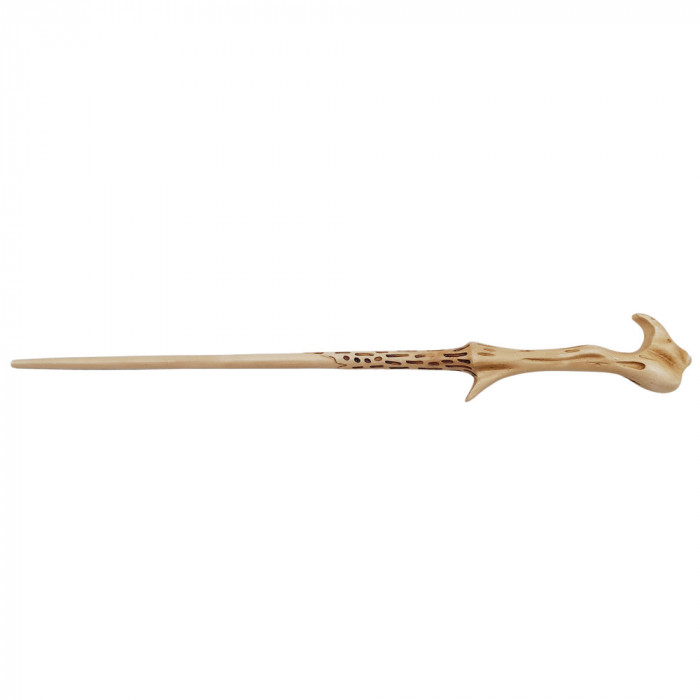 Bagheta de colectie IdeallStore&reg;, Voldemort, insertii metalice, 36 cm, bej