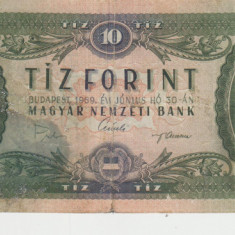 M1 - Bancnota foarte veche - Ungaria - 10 forint - 1969