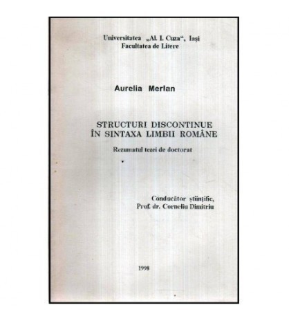 Aurelia Merlan - Structuri discontinue in sintaxa limbii romane -