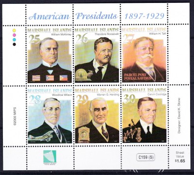 DB1 Ins. Marshall Presedinti Americani V MS MNH foto