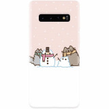 Husa silicon pentru Samsung Galaxy S10 Plus, Cat And Snowman