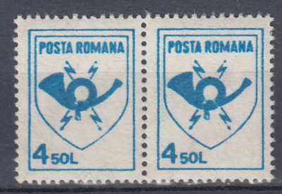 ROMANIA 1991 LP 1253 EMBLEMA POSTEI ROMANE PERECHE MNH foto
