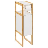 Suport hartie igienica 5Five Natureo cu dulapior, MDF, 33x20x80 cm, alb Household NewTrend