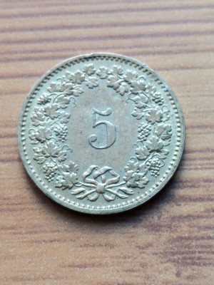 Moneda Elvetia 5 Rappen 1982 foto