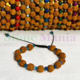 Bratara rudraksha 8mm si agat albastru 4mm, Stonemania Bijou