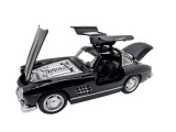 Macheta Mercedes-Benz 300SL Gullwing negru 1/36 sunete, lumini, deschide usile si capotele