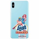 Husa silicon pentru Apple Iphone XS, American Vintage Restaurant Sign