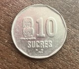 C50 - Moneda foarte veche - Ecuador - 10 sucres - 1991