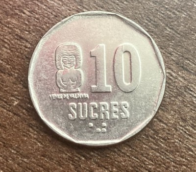 C50 - Moneda foarte veche - Ecuador - 10 sucres - 1991 foto