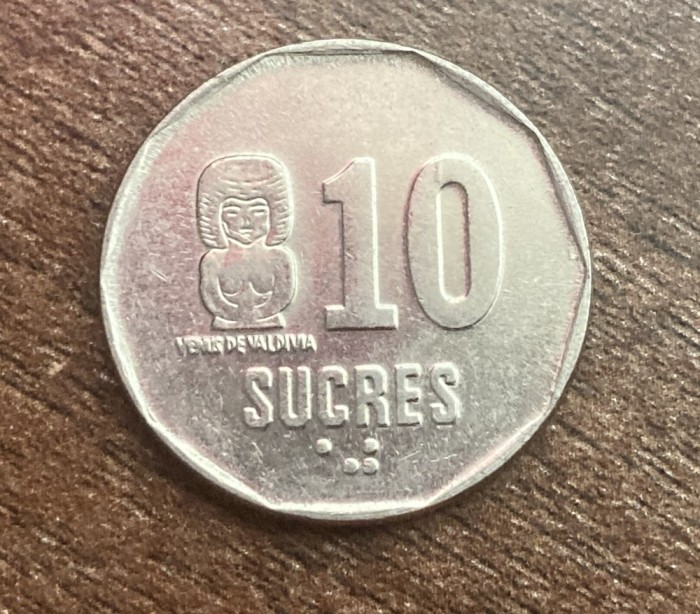 C50 - Moneda foarte veche - Ecuador - 10 sucres - 1991