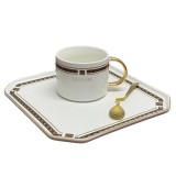 Set Portelan Ceasca si Platou 20x20cm, ENJOY LIFE, 200 ml