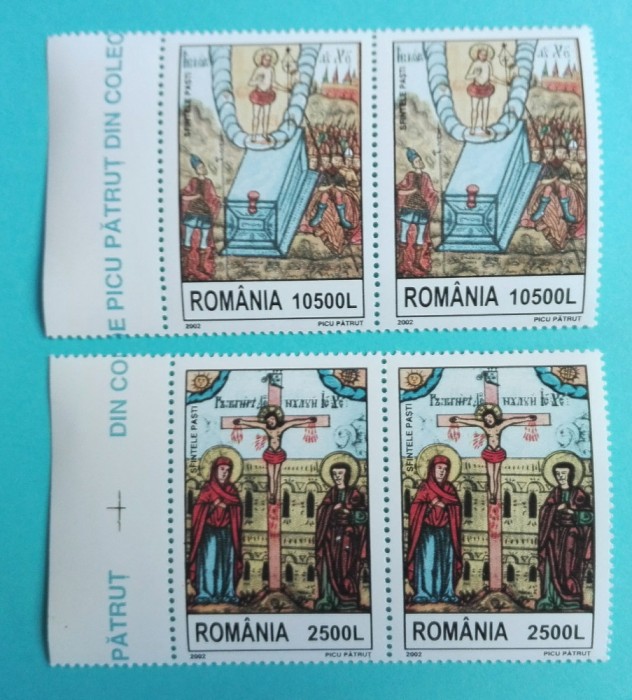 TIMBRE ROM&Acirc;NIA LP1583/2002 -Sfintele Paști - Serie &icirc;n pereche - MNH