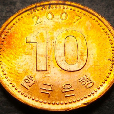 Moneda exotica 10 WON - COREEA de SUD, anul 2007 * cod 3887 = A.UNC patina