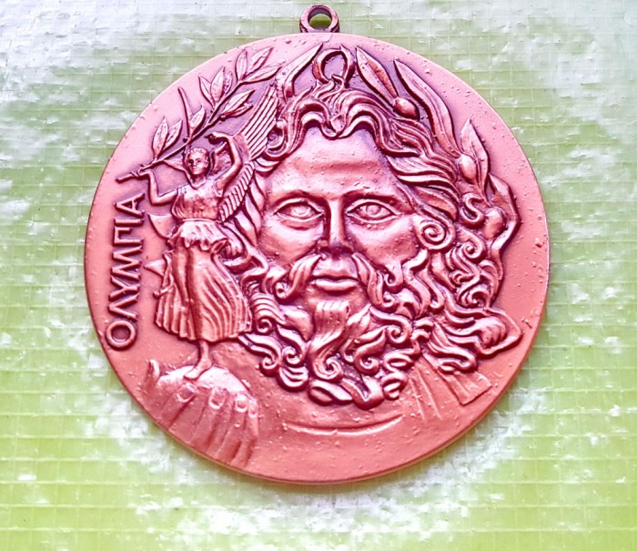 G201-Medalia retro vintage-Jocurile Olimpice Atena-1896 metal cuprat.