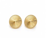 Cumpara ieftin Cercei Stud Mari din Argint 925 Aurit , Design Circular Sunburst
