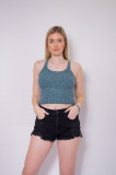 Top stil croset material neted Pull&amp;Bear, S, Verde